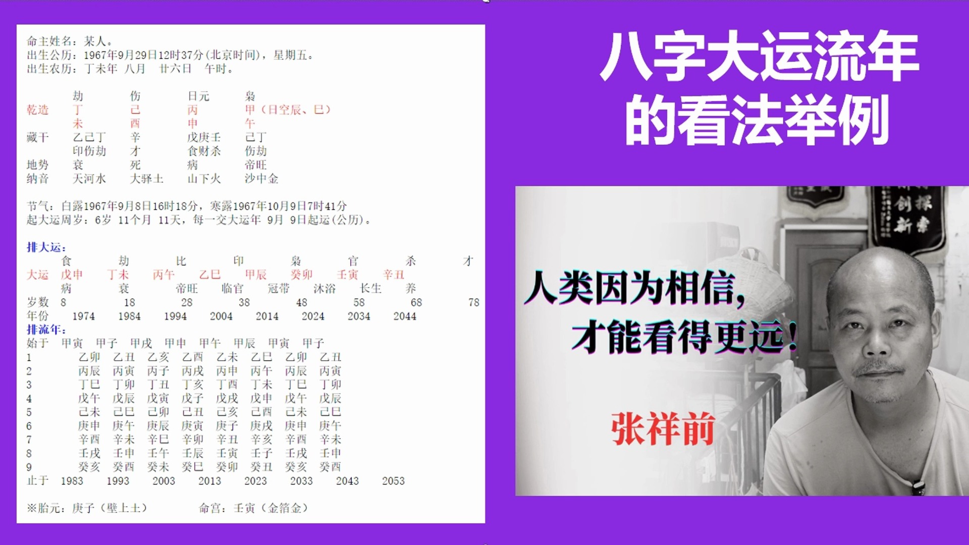 八字大运流年看法举例(张祥前八字)哔哩哔哩bilibili
