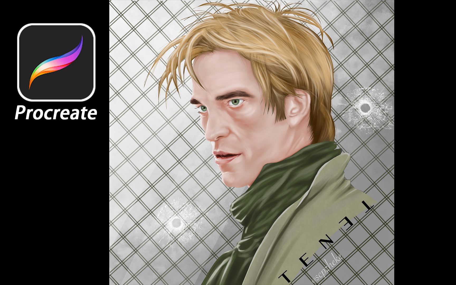 procreate 厚涂 - 信条 tenet02- 尼尔(罗伯特·帕丁森)