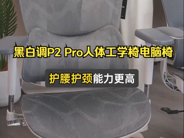 护腰能力太强了!这把人体工学椅真的专业,黑白调P2Pro人体工学椅!哔哩哔哩bilibili