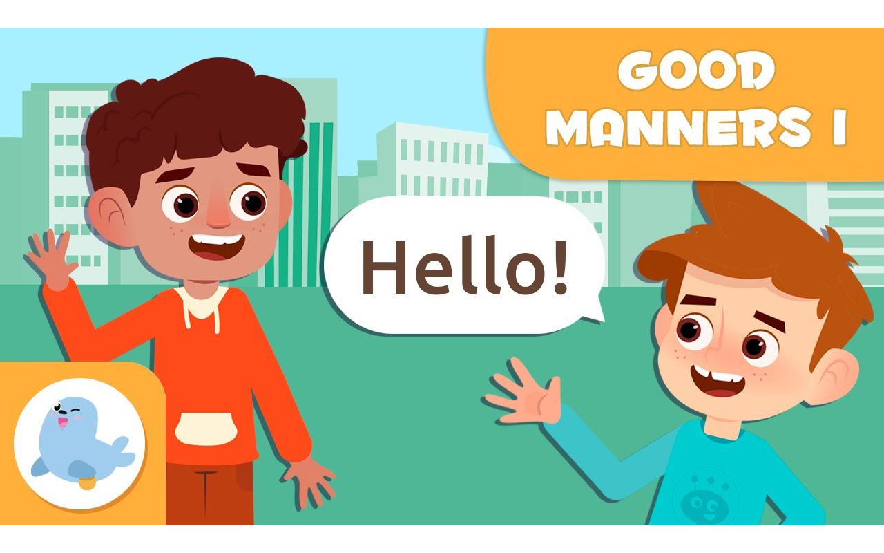 [图]SAYING HELLO AND GOODBYE 🤝 GOOD MANNERS for kids 😊 Episode 1