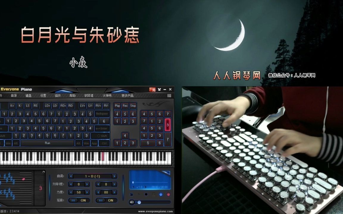 【EOP键盘钢琴】白月光与朱砂痣C调简单版白月光在照耀你才想起她的好抖音热歌哔哩哔哩bilibili