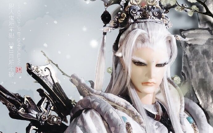 甜橙开箱霹雳布袋戏御命丹心君奉天cos假发发套以及一套上身效果避雷