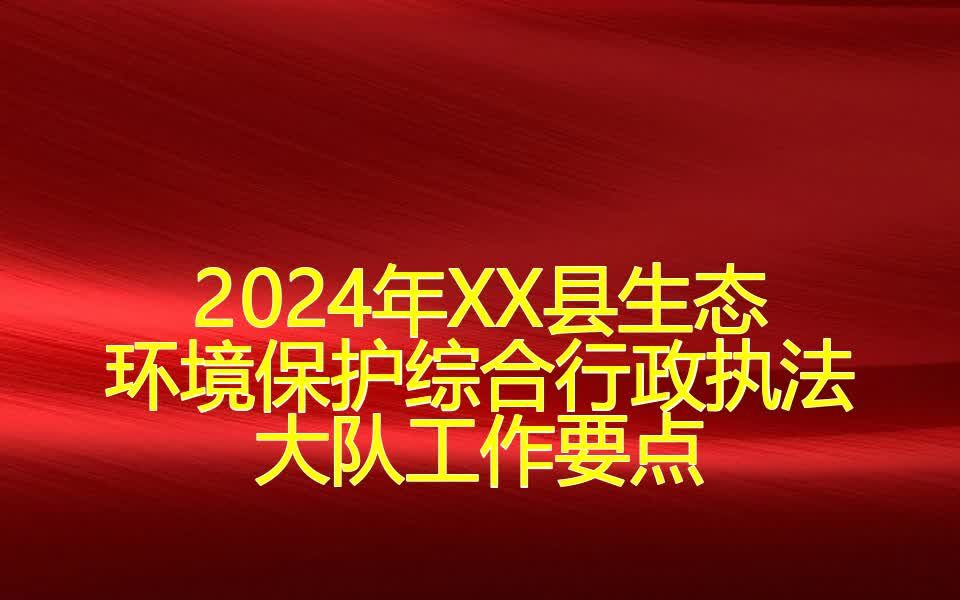 2024年XX县生态环境保护综合行政执法大队工作要点哔哩哔哩bilibili