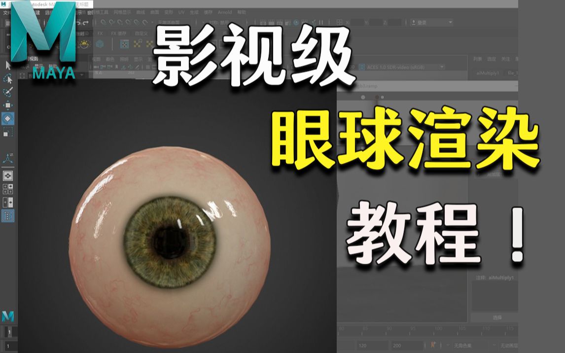 【maya】maya真实超写实眼球制作渲染【眼球小练习】【教程】