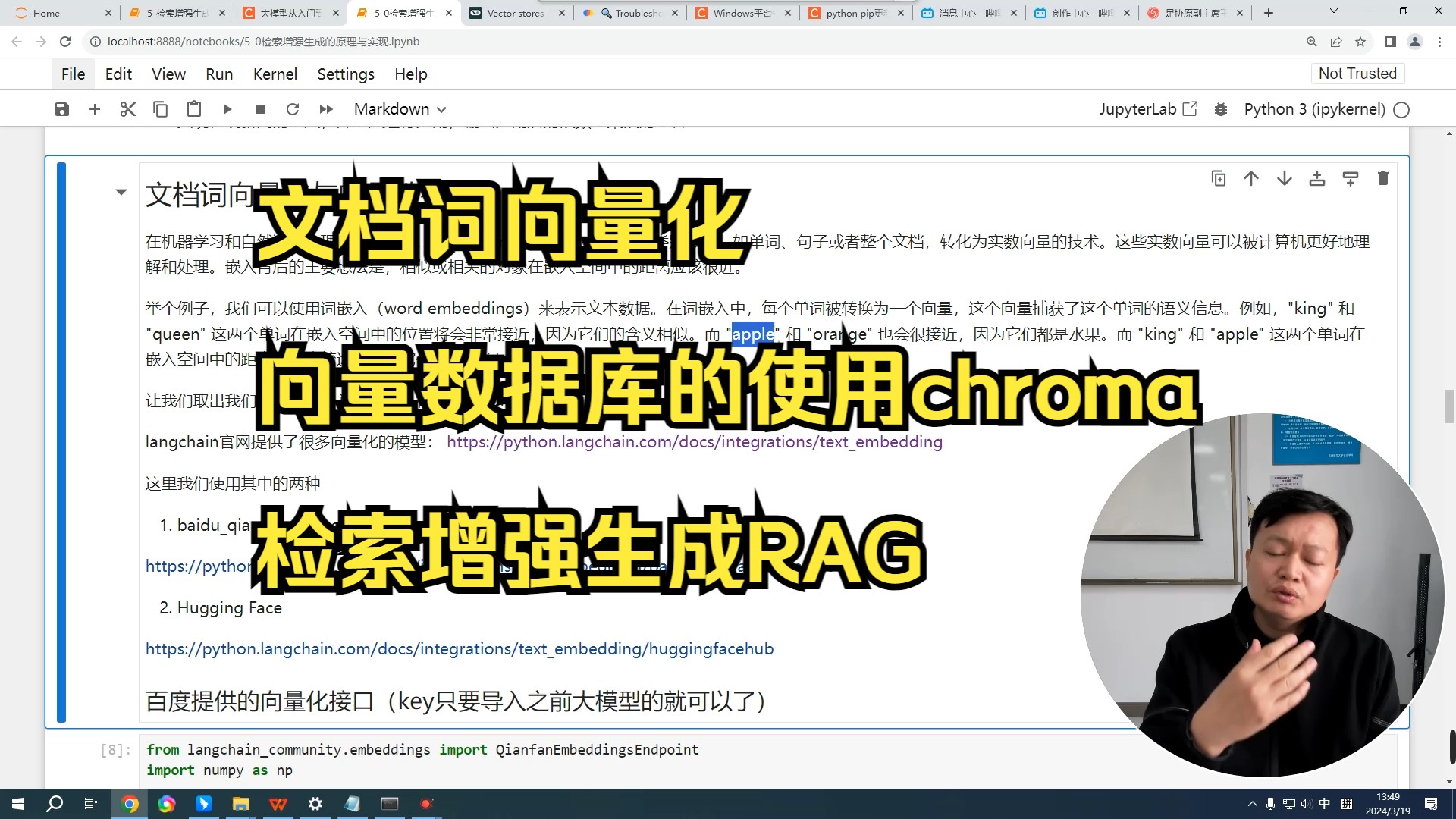 文档词向量化与向量数据库的使用chroma检索增强生成RAG的原理与实现【langchain入门】哔哩哔哩bilibili