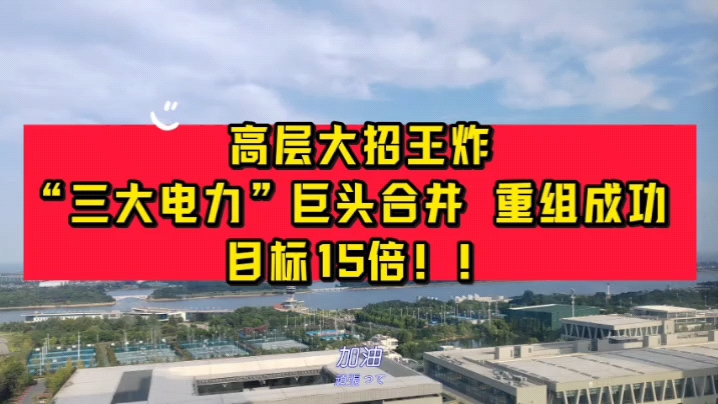 高层大招王炸“!三大电力”巨头合并 重组成功!现价5元目标60!哔哩哔哩bilibili