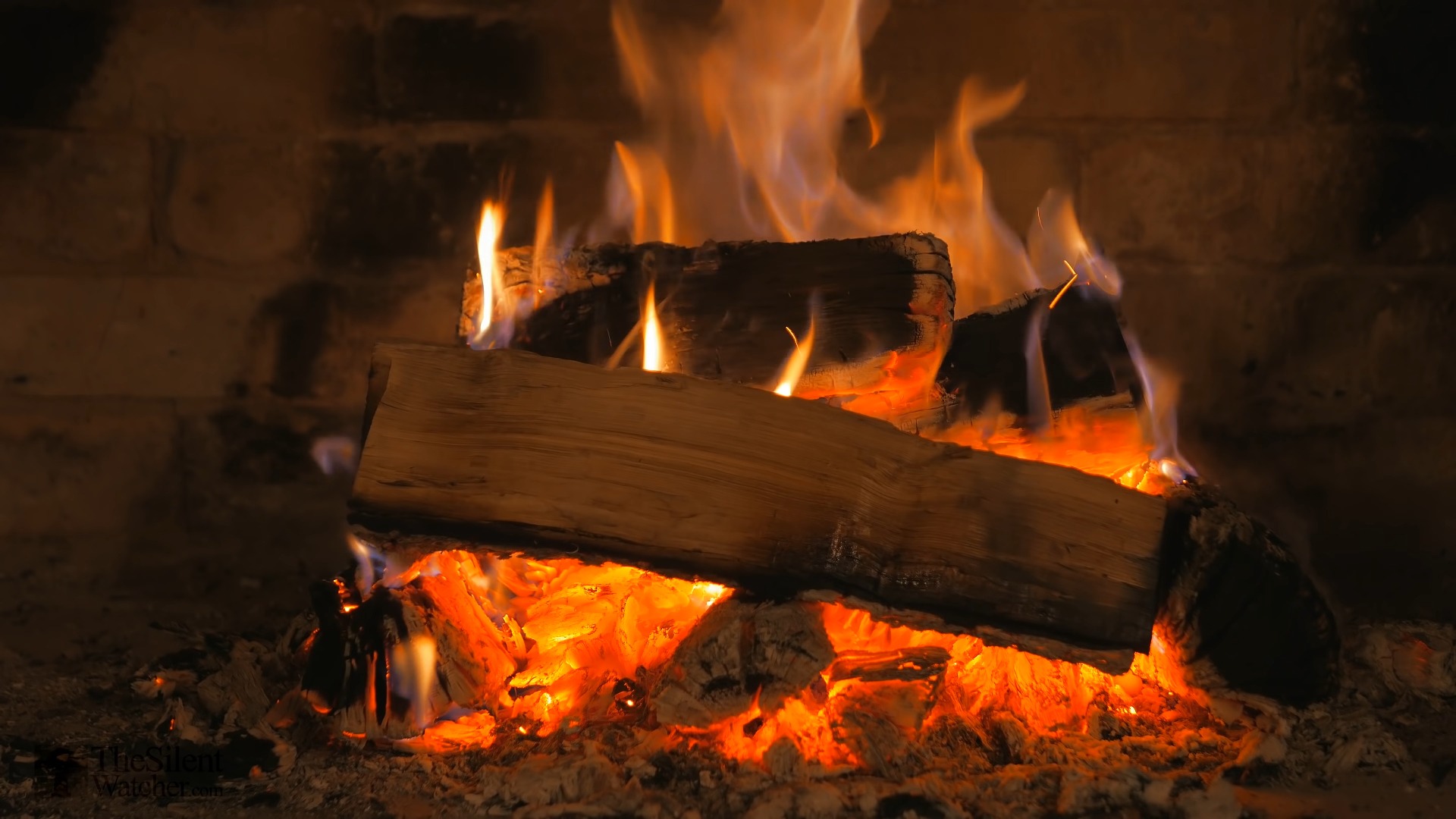 4k 壁炉 3小时实景 无循环 白噪音 炉火 营火 篝火 燃烧
