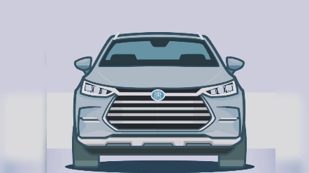 比亚迪汽车王朝系列卡通插图