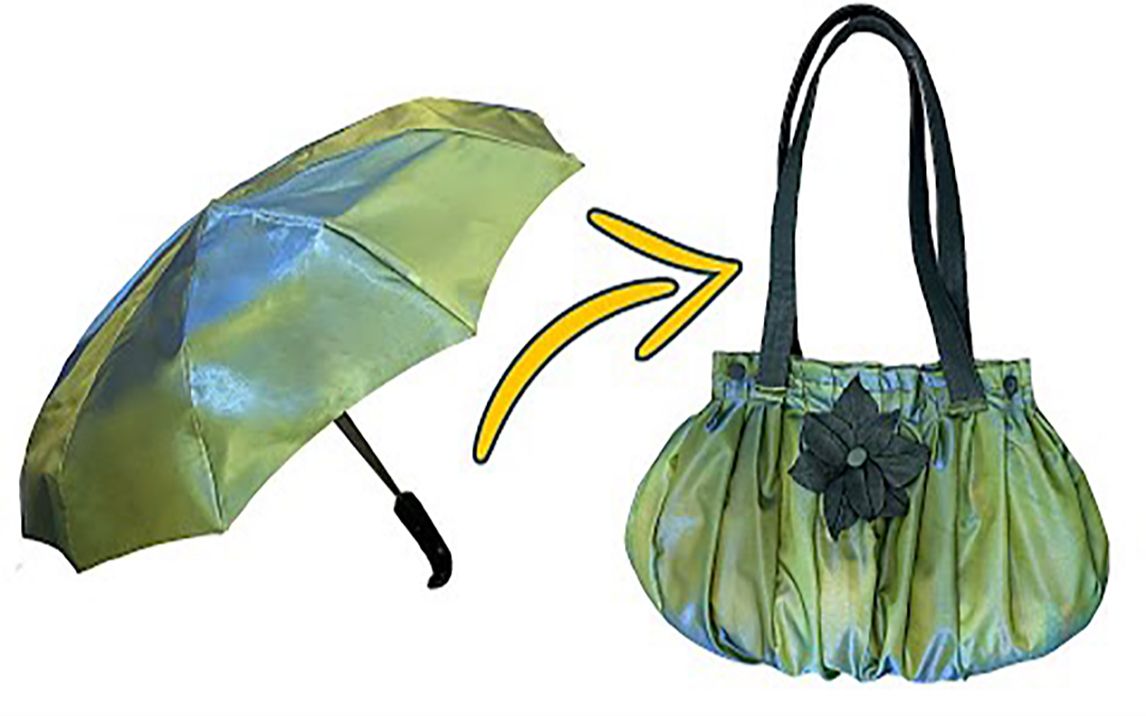 旧雨伞布做购物包详解图片