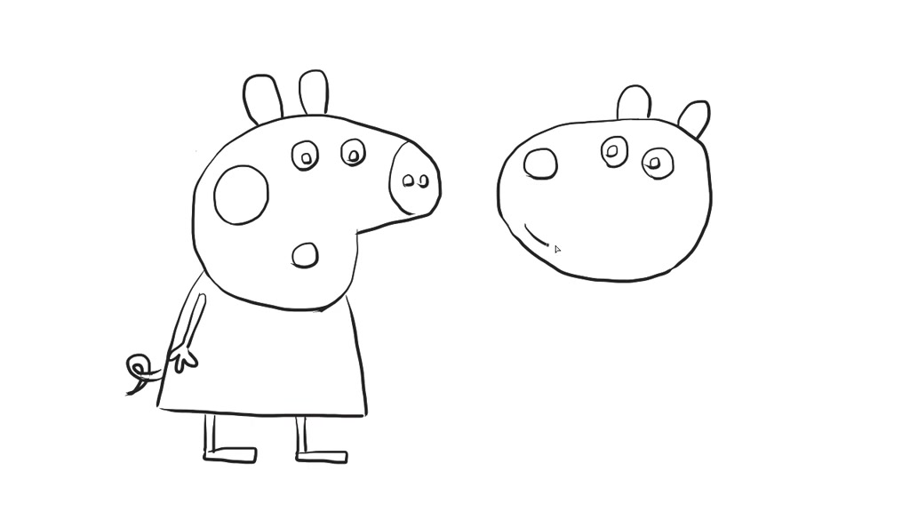 小猪佩奇与小羊苏西一起玩足球儿童卡通简笔画