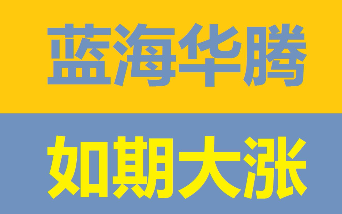 【蓝海华腾】如期回踩支撑位,再次大涨,你有吃到肉吗?哔哩哔哩bilibili