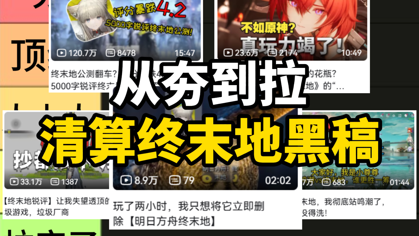 曾经开服时盯着终末地黑的up主们，现在都过的怎么样了