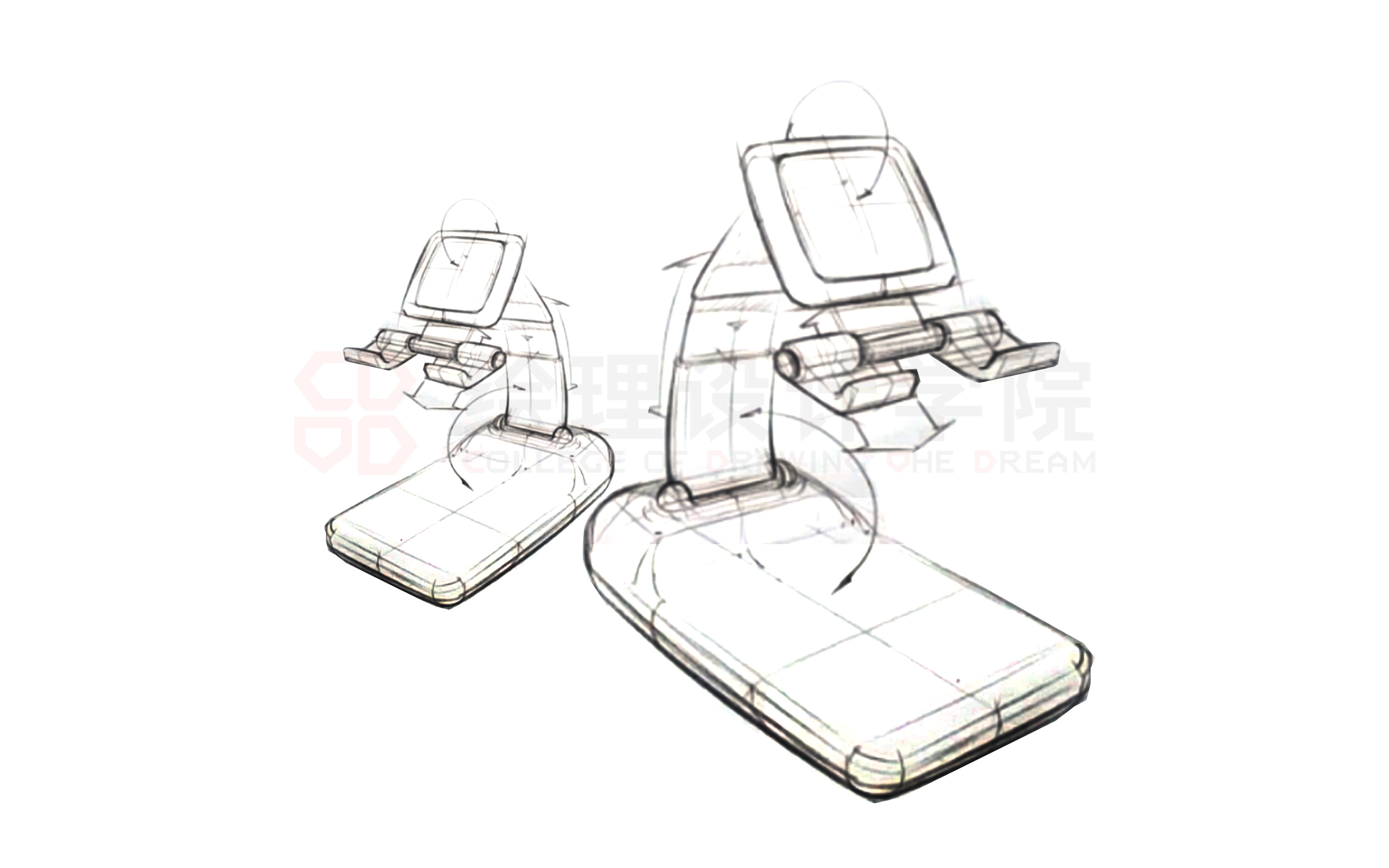 【工业产品设计手绘】-手机支架线稿手绘表达,建立自己的案例库~_哔哩