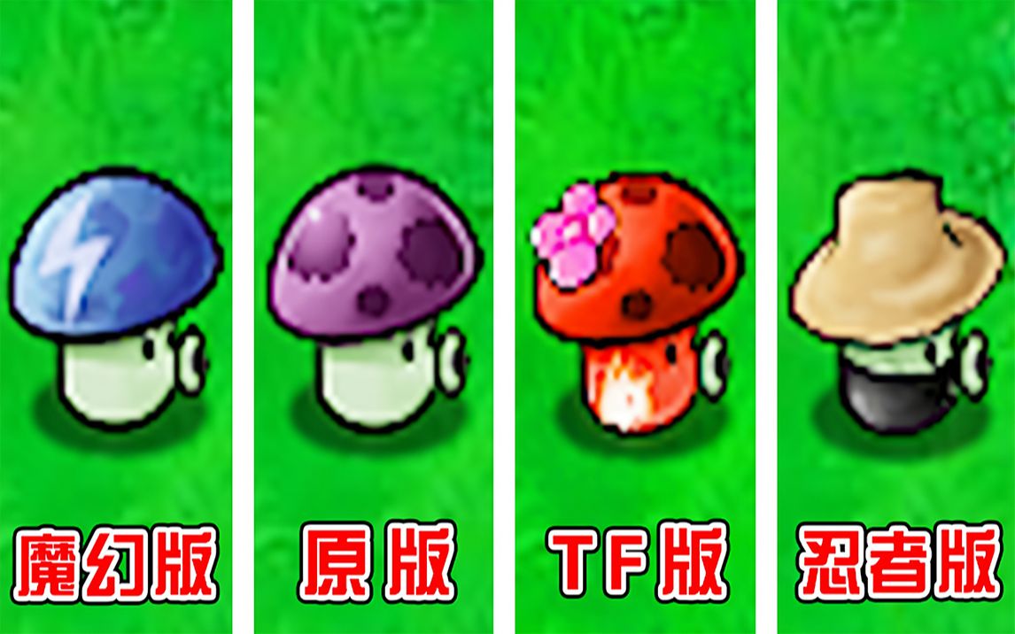 植物大战僵尸:不同版本中的小喷菇,都有哪些区别?