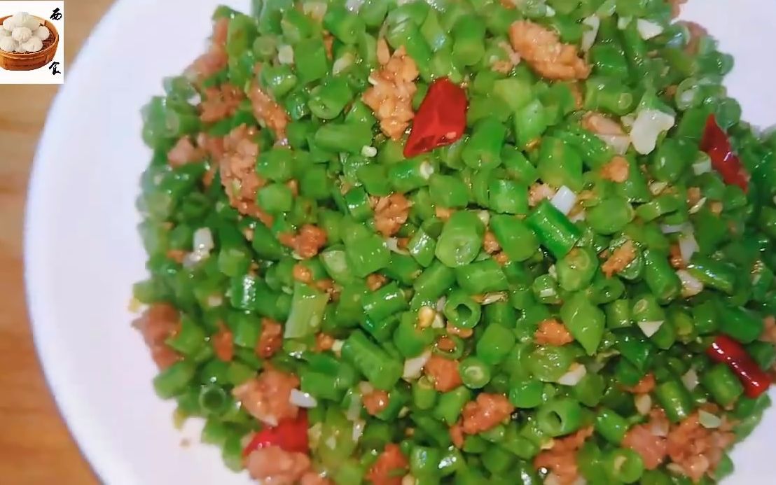 用肉末炒豇豆,好吃下饭的农家菜,特别开胃简单易做