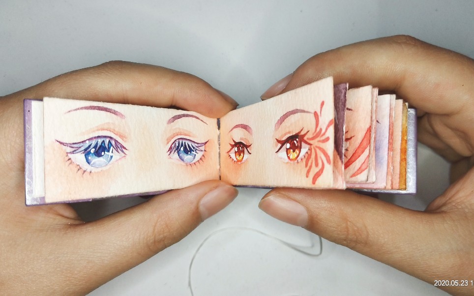 【水彩手绘】用自己做的本子画满一本眼睛第二弹_哔哩哔哩 (゜-゜)つ