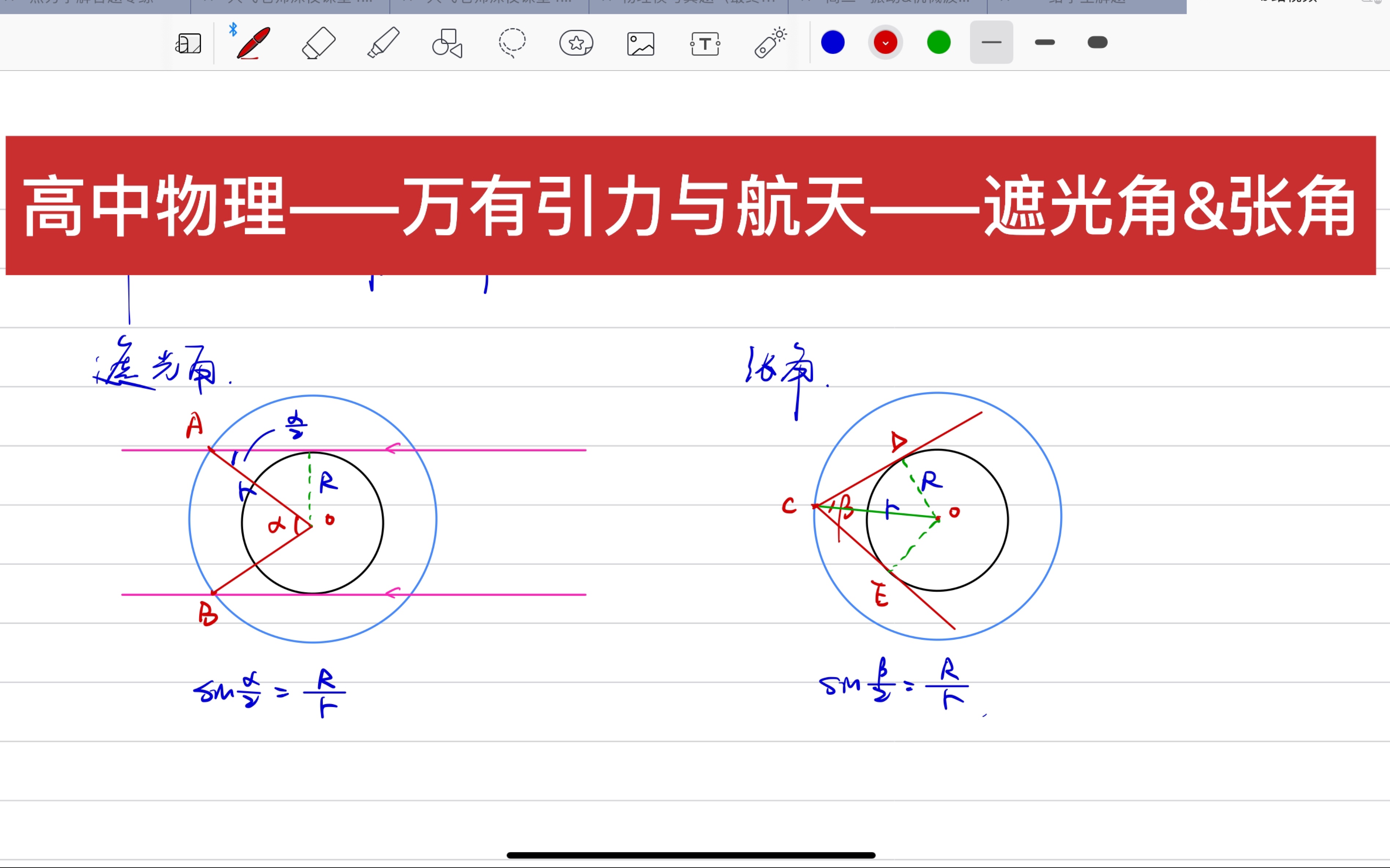 【高中物理】万有引力与航天——8分钟讲明白什么是遮光角&张角?哔哩哔哩bilibili