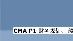 [图]CMA P1 财务规划、 绩效和分析