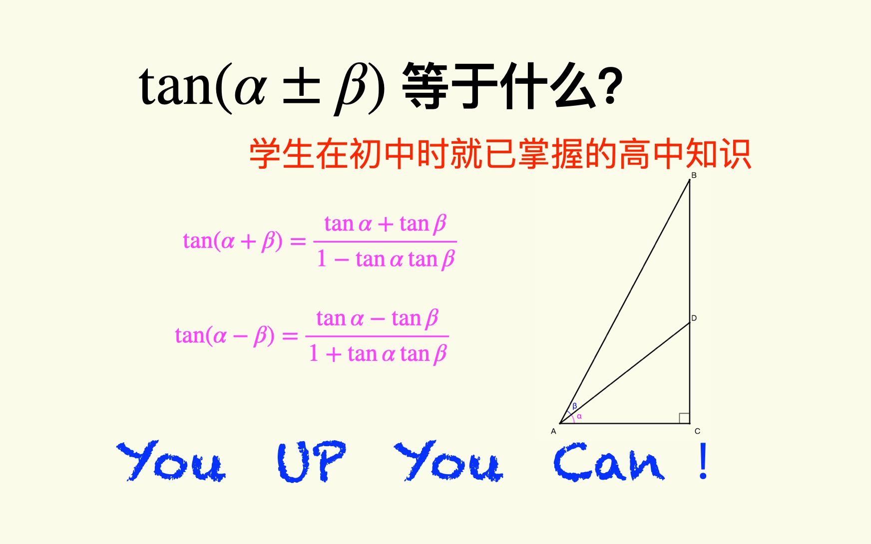 学生在初中时就已掌握的高中知识:tan(𑎲)等于什么?哔哩哔哩bilibili