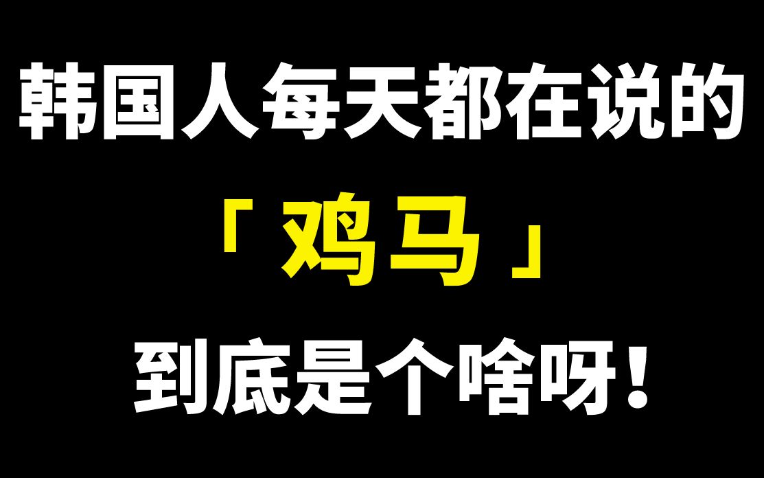 在韩国,“鸡马”到底是个啥意思?!哔哩哔哩bilibili