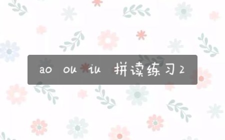 [图]拼音 ao ou iu 拼读练习1