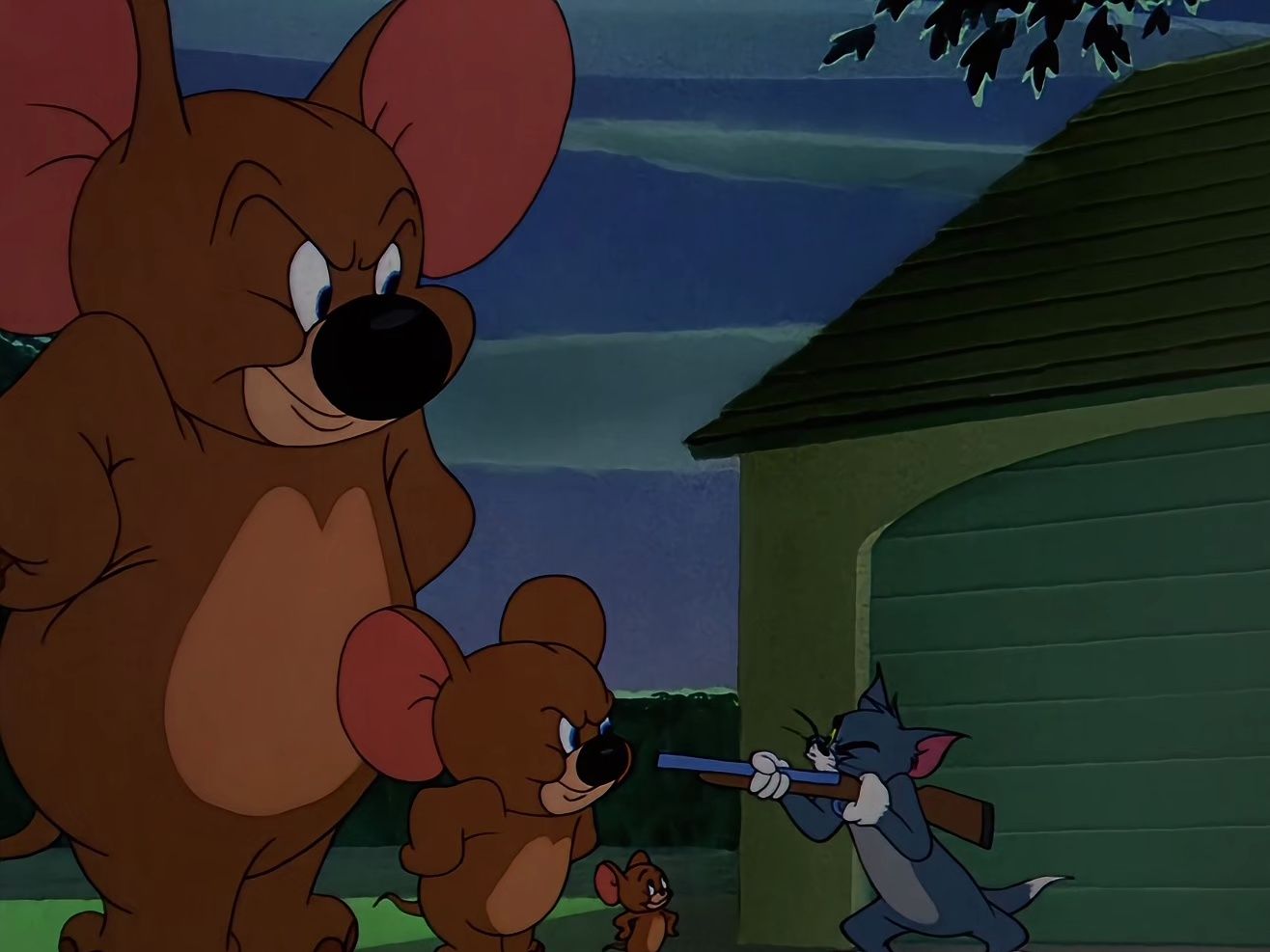 杰瑞和10吨重的大耗子,直接把汤姆吓疯了.