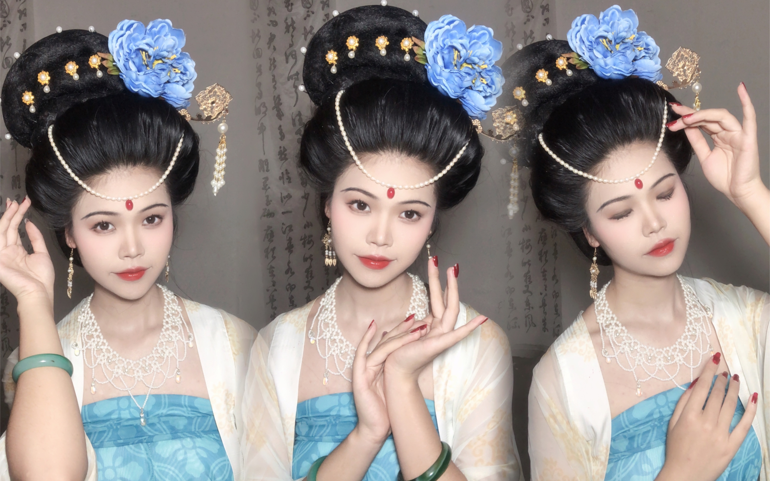 超简单唐风富贵发型教程