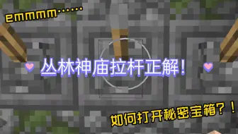 丛林神庙的拉杆正解！