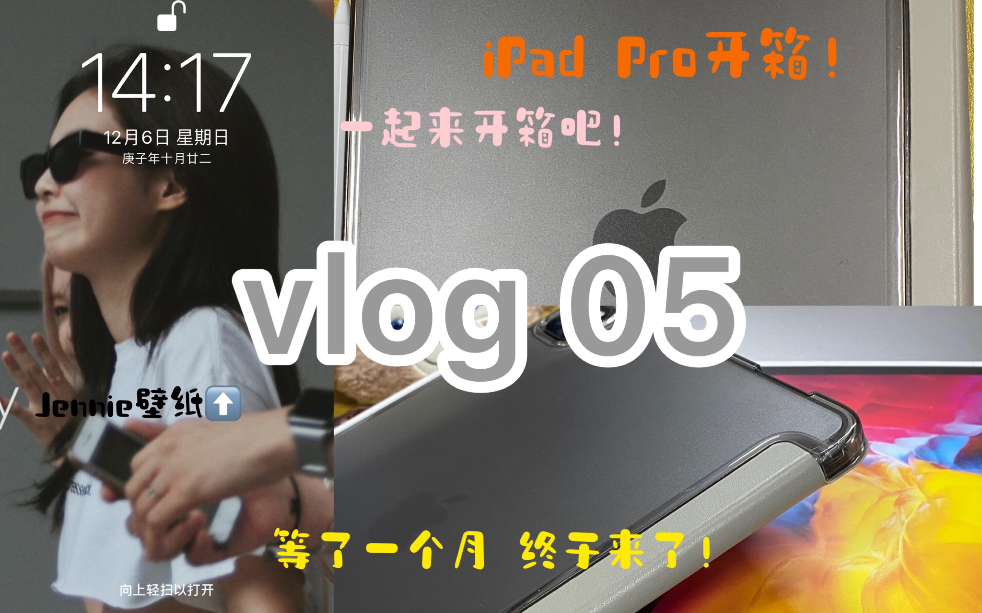 vlog|等了将近一个月的iPad Pro开箱记/刚到手就换了Jennie的壁纸/当代女大学生的日常哔哩哔哩bilibili