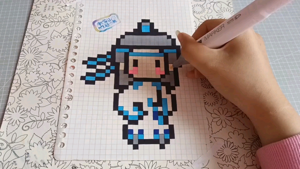 魔道格子画过程——蓝曦臣