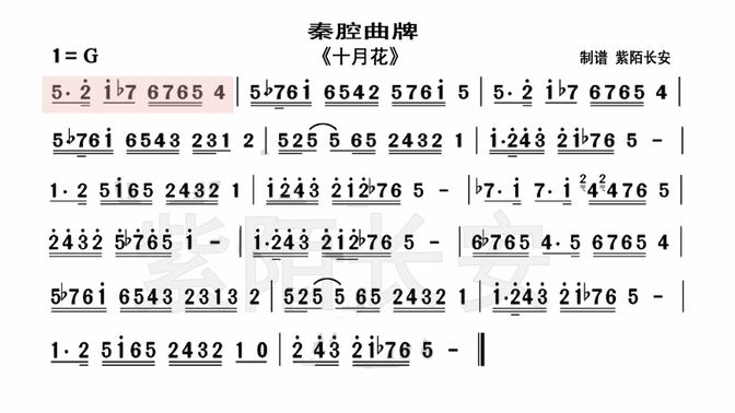 秦腔曲牌十月花演奏图片