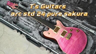境界真夜赏】T's Guitars Arc Hollow 22 Sakura Burst Gold_哔哩哔哩_
