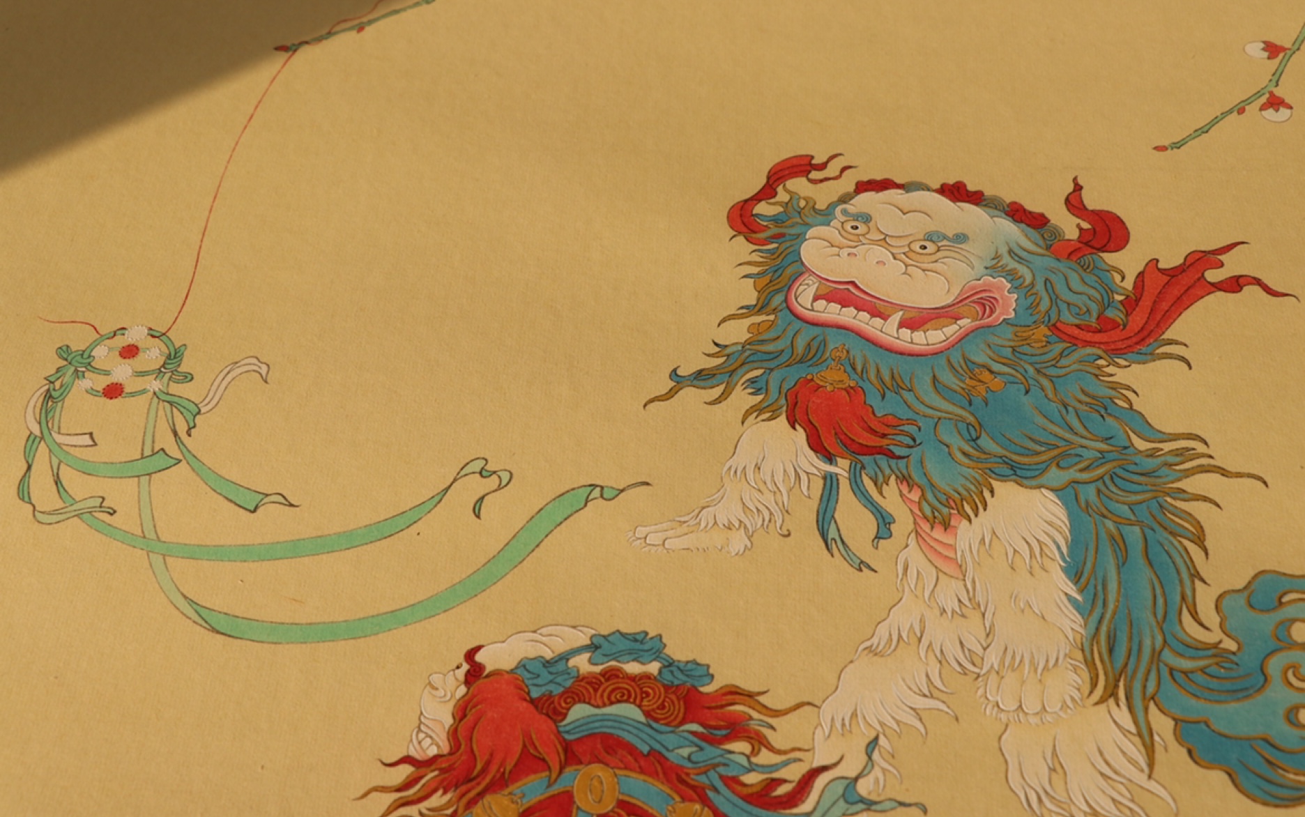 【国画】工笔戏狮