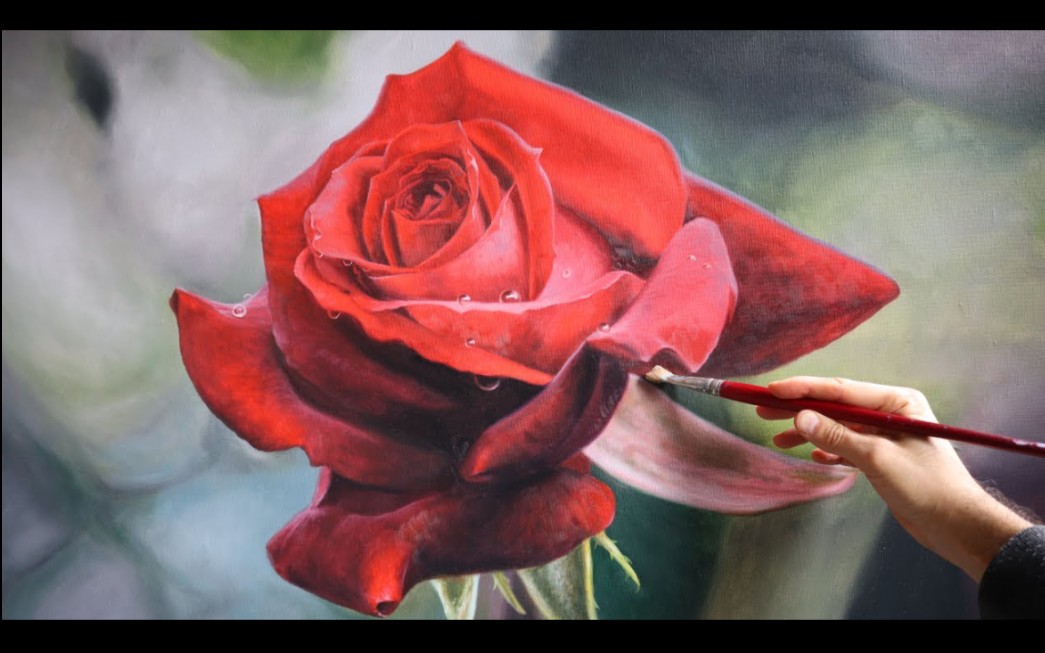 brennerfineart教你用油画绘画逼真玫瑰
