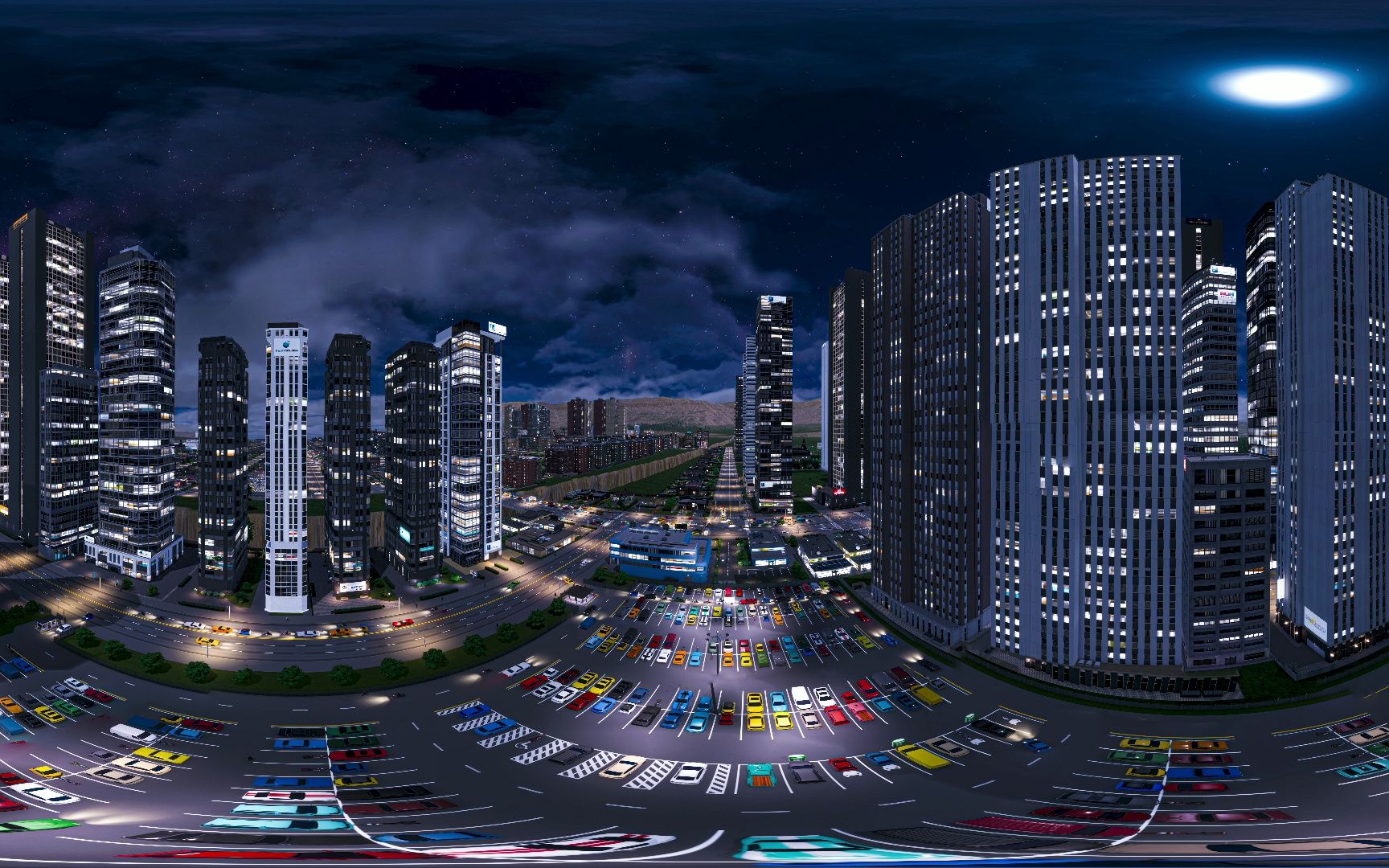 【360°vr】全景视野,城市天际线游戏中的绚丽天际线让你身临其境