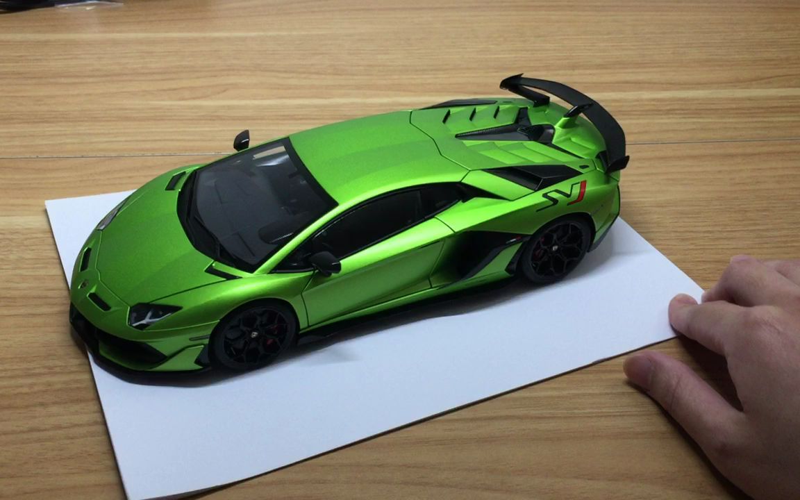 兰博基尼aventador svj 磨砂绿 autoart18_哔哩哔哩_bilibili
