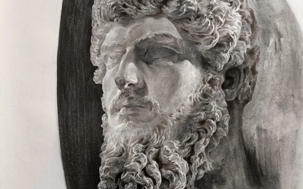 素描石膏像罗马大帝