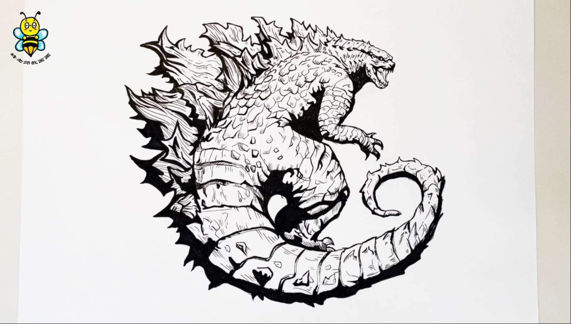 画哥斯拉,手绘哥斯拉教程