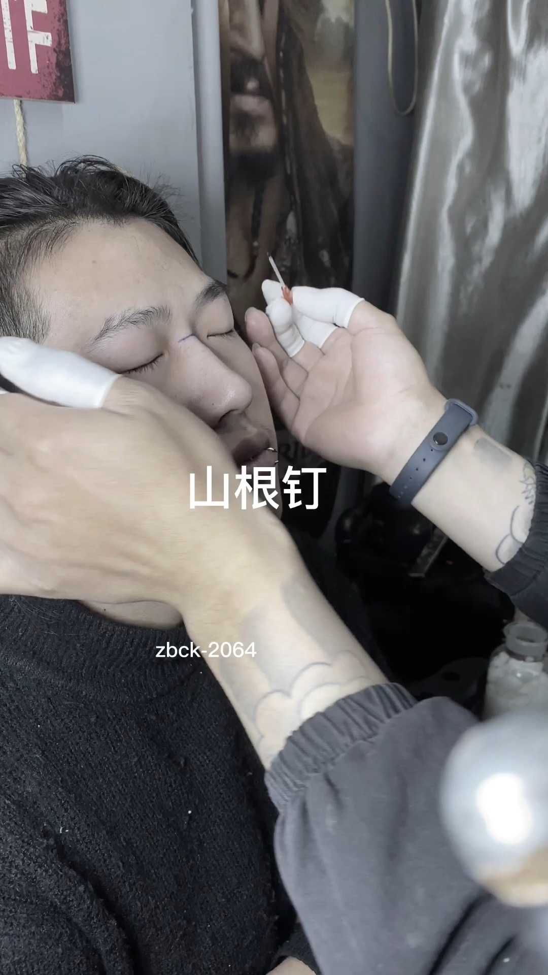 人体穿孔鼻梁钉#穿孔#鼻梁钉#山根