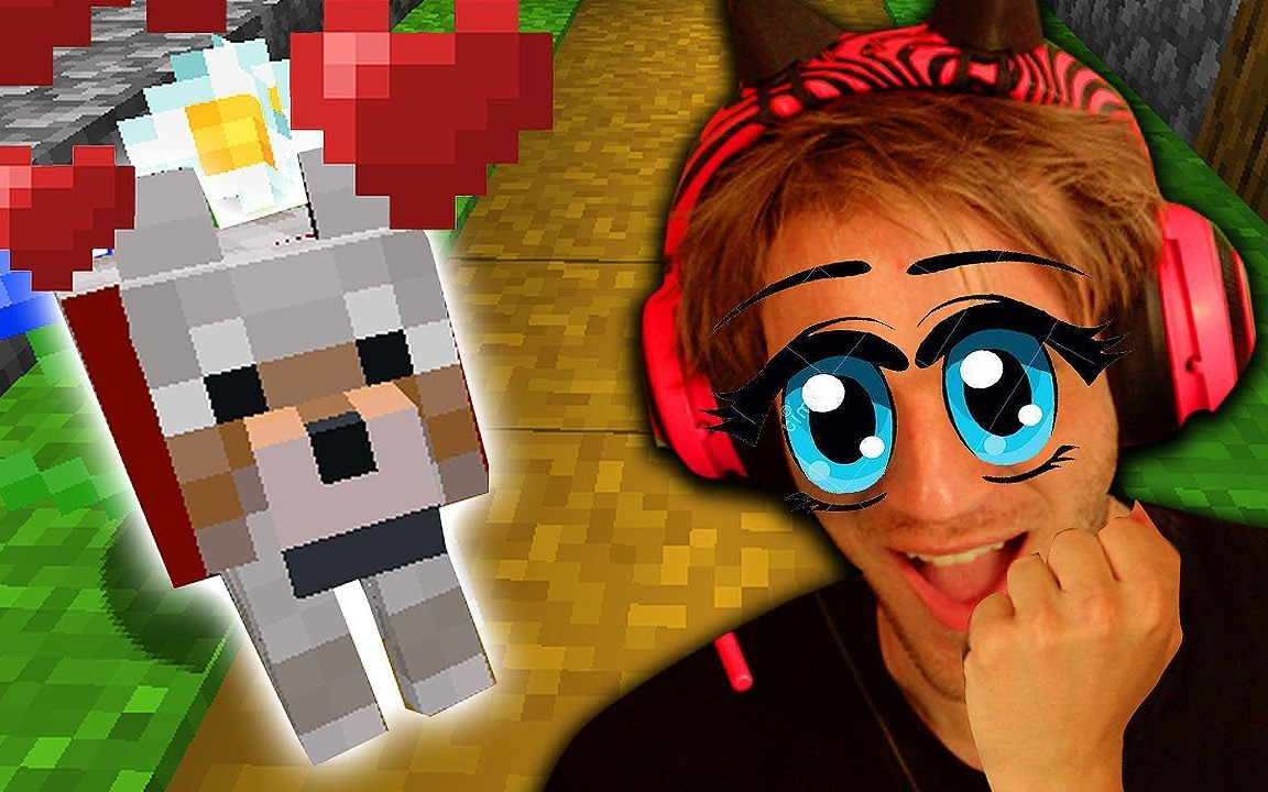 【Pewdiepie中字】我在Minecraft里找到了一只狗!!| Minecraft 第七期_哔哩哔哩_bilibili