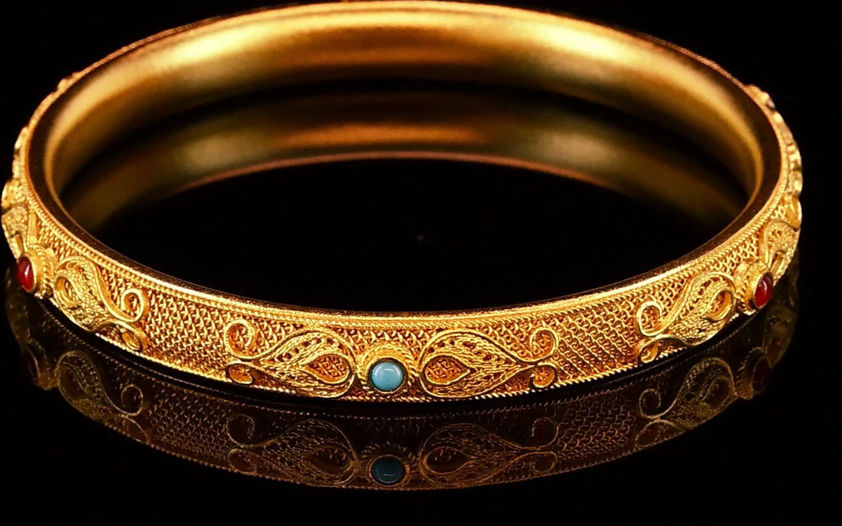 古法花丝镶嵌双鱼手镯