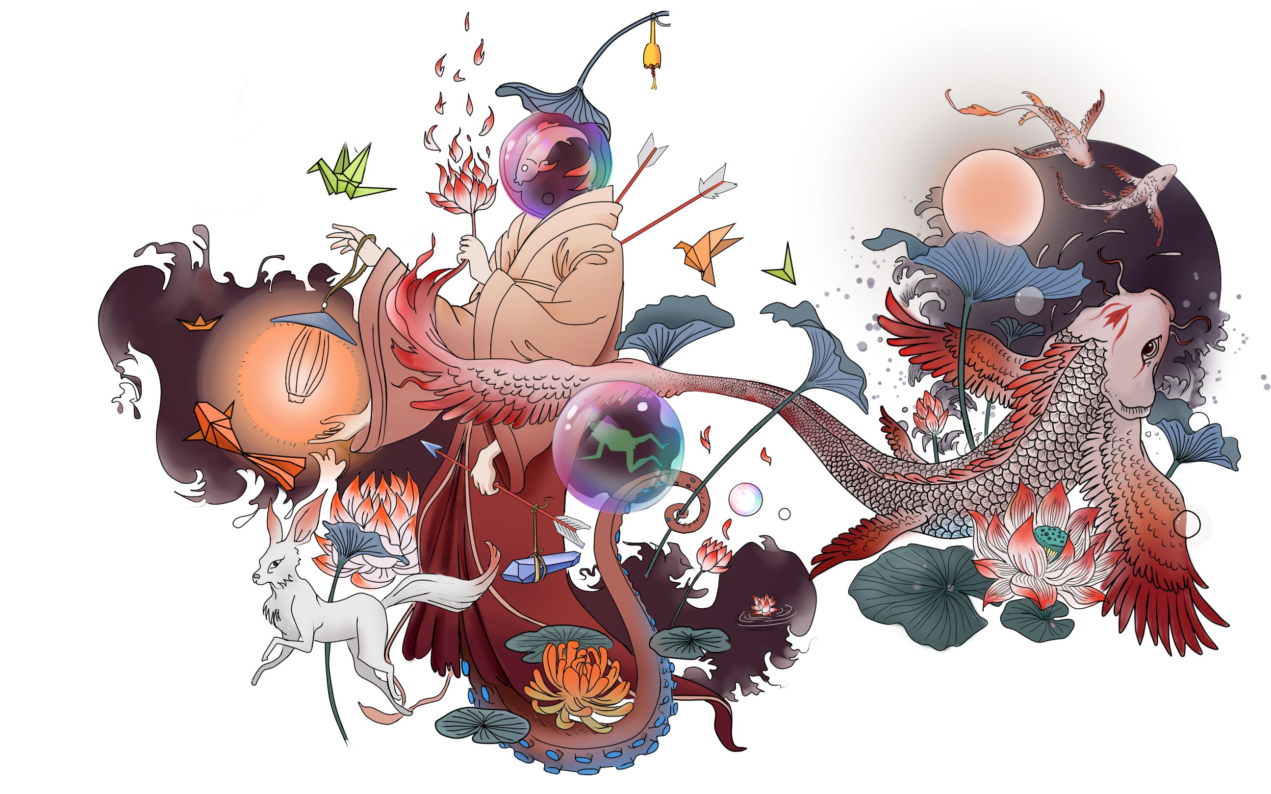 板绘画山海经连环画