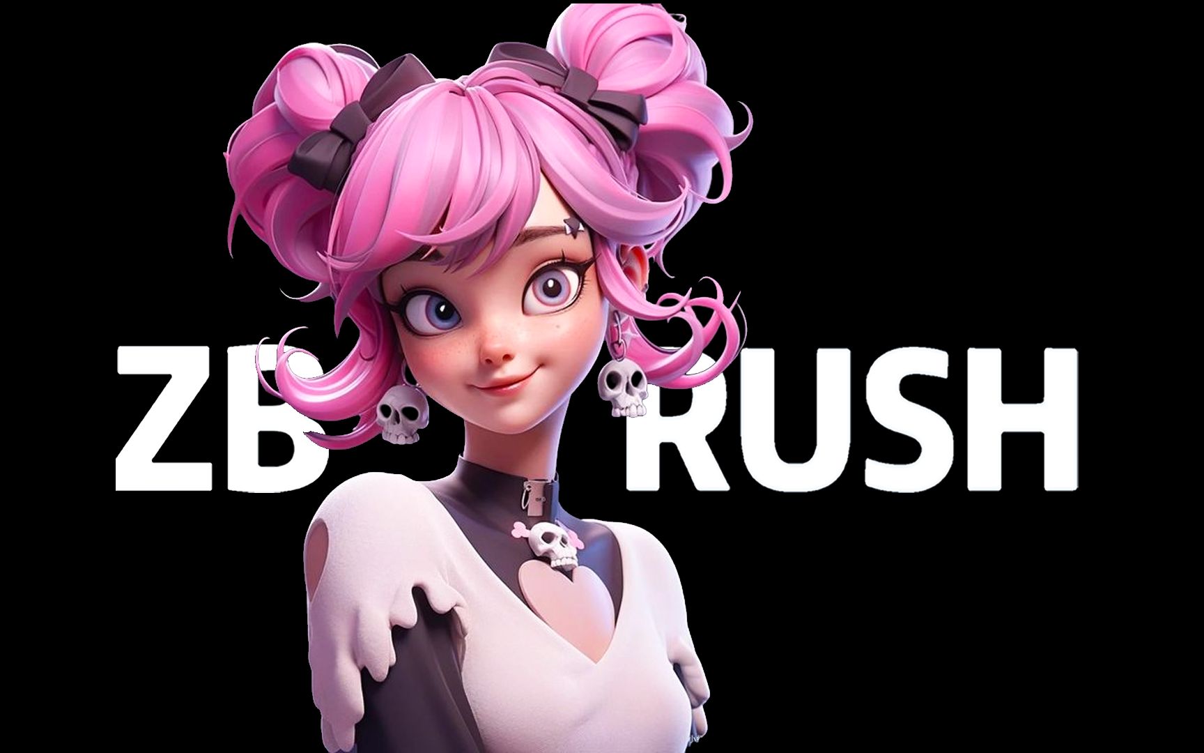 【zbrush手办雕刻】古灵精怪的骷髅女孩模型制作,zbrush新手入门雕刻