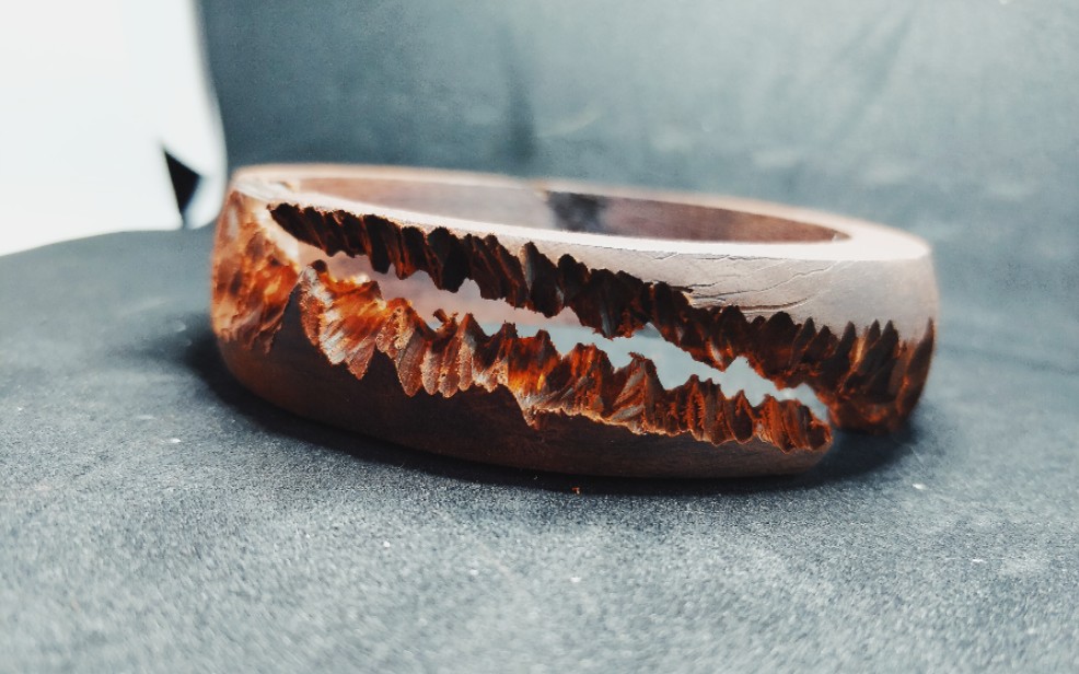 滴胶填充物木头雕山过程,新手视频