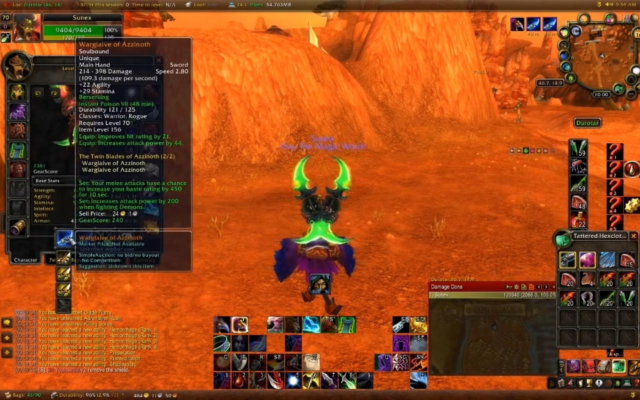 tbcsunex血精灵双刀盗贼duel