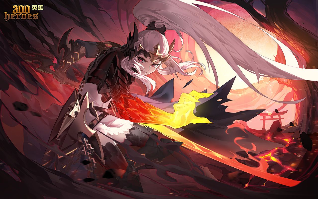 300英雄新皮肤神裂火织黑夜浑身冒火打起来相当热血笑