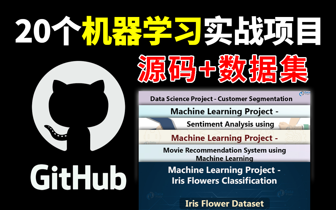 【爆肝分享】GitHub标星过万的20个机器学习项目源码+数据集,初、中、高级全阶段练手适用!哔哩哔哩bilibili