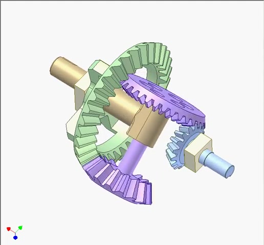 机构动画——卫星锥齿轮