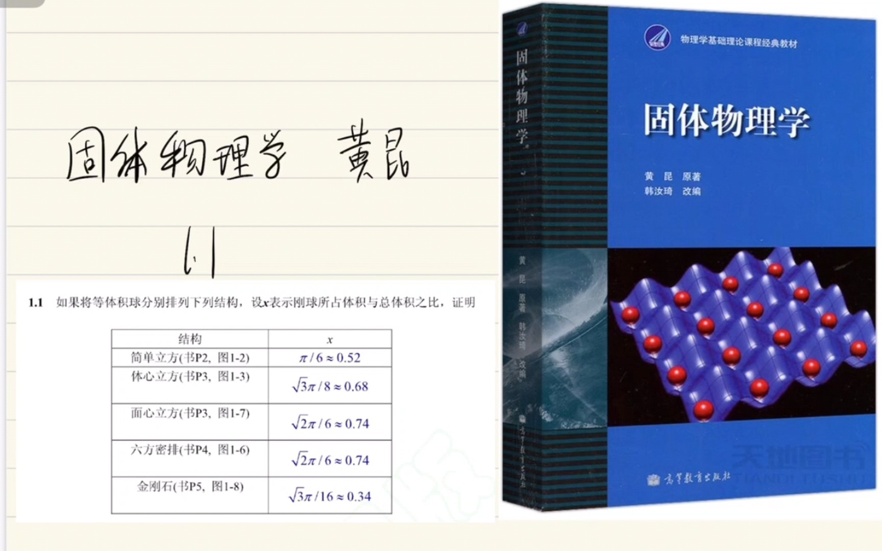 [图]固体物理学黄昆课后习题解答1.1