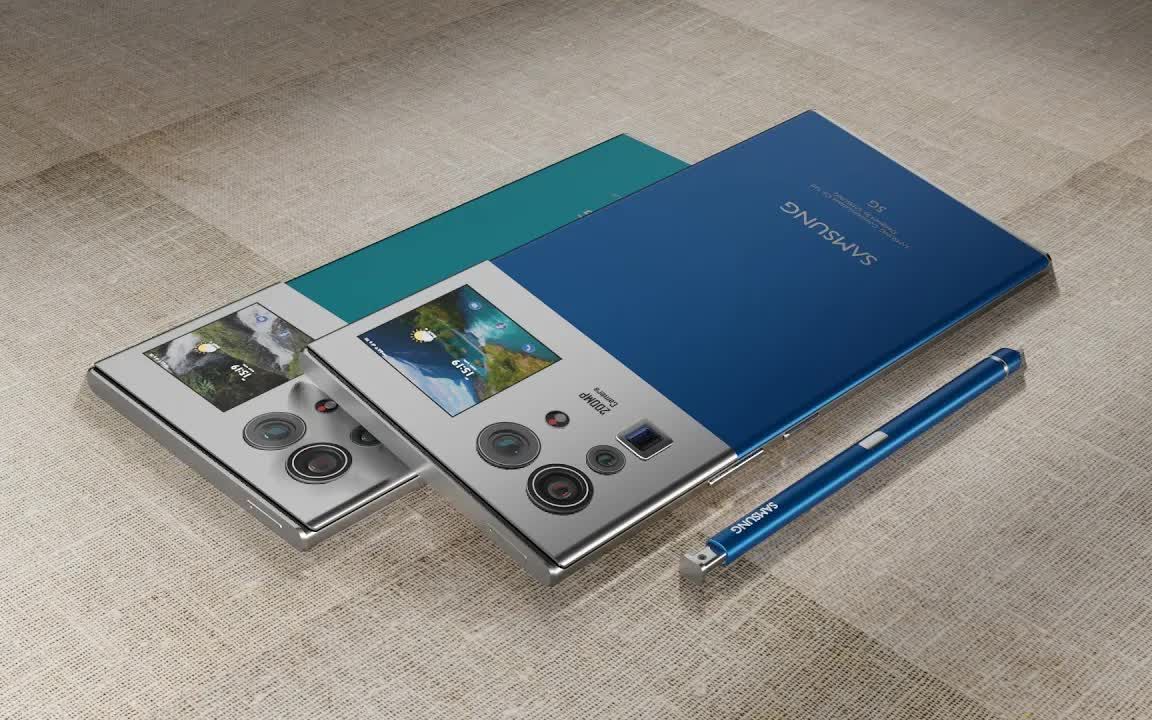 三星 galaxy note 22 ultra 概念机:骁龙 895,6000mah 大电池,副屏